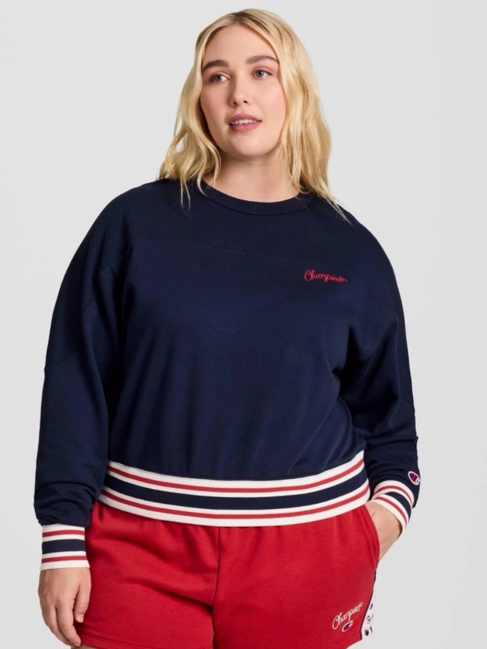 Champion Women's French Terry Sweatshirt - Navy 2X
